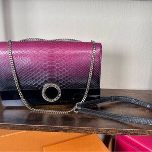 ULTRA RARE Bvlgari Authentic Pink and Black Python Crossbody Bag
